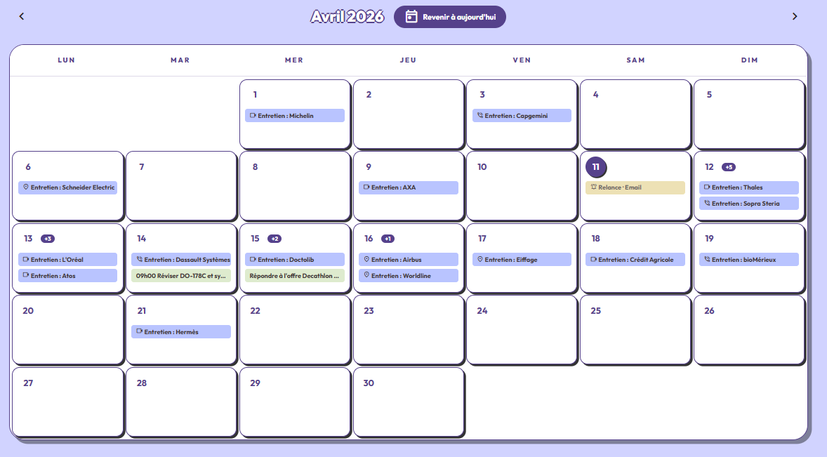 Calendrier mensuel